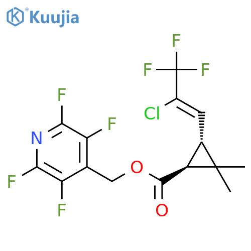 Cyclopropanecarboxylic acid, 3-(2-chloro-3,3,3-trifluoro-1-propenyl)-2,2-dimethyl-, (2,3,5,6-tetrafluoro-4-pyridinyl)methyl ester, trans- structure