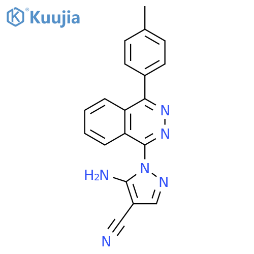 5-amino-1-[4-(4-methylphenyl)phthalazin-1-yl]-1H-pyrazole-4-carbonitrile structure