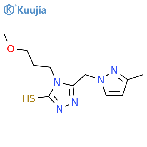 4-(3-methoxypropyl)-5-(3-methyl-1H-pyrazol-1-yl)methyl-4H-1,2,4-triazole-3-thiol structure
