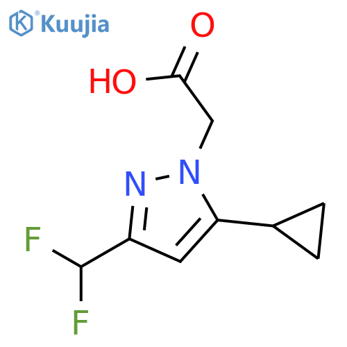 2-5-cyclopropyl-3-(difluoromethyl)-1H-pyrazol-1-ylacetic acid structure
