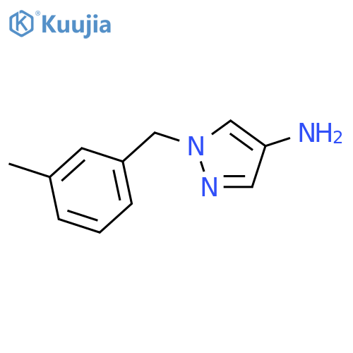1-(3-methylphenyl)methyl-1H-pyrazol-4-amine structure