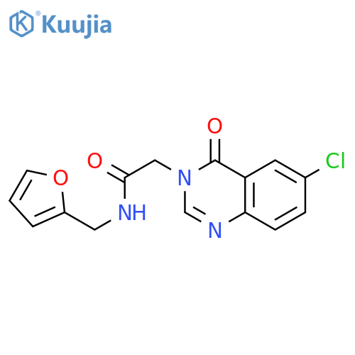 2-(6-chloro-4-oxoquinazolin-3-yl)-N-(furan-2-ylmethyl)acetamide structure