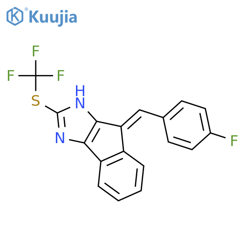 Indeno[1,2-d]imidazole, 8-[(4-fluorophenyl)methylene]-1,8-dihydro-2-[(trifluoromethyl)thio]-, (Z)- structure