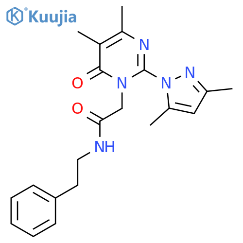2-[2-(3,5-dimethyl-1H-pyrazol-1-yl)-4,5-dimethyl-6-oxo-1,6-dihydropyrimidin-1-yl]-N-(3,5-dimethylphenyl)acetamide structure