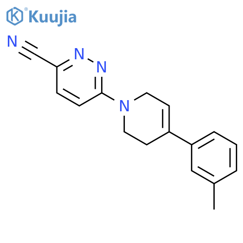3-Pyridazinecarbonitrile, 6-[3,6-dihydro-4-(3-methylphenyl)-1(2H)-pyridinyl]- structure
