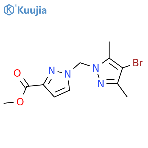 methyl 1-(4-bromo-3,5-dimethyl-1H-pyrazol-1-yl)methyl-1H-pyrazole-3-carboxylate structure