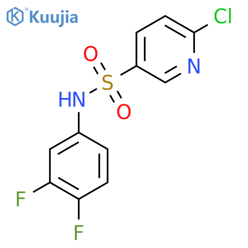 6-chloro-N-(3,4-difluorophenyl)pyridine-3-sulfonamide structure
