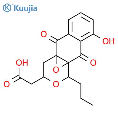 4a,10a-Epoxy-1H-naphtho[2,3-c]pyran-3-aceticacid, 3,4,5,10-tetrahydro-9-hydroxy-5,10-dioxo-1-propyl-, (1R,3S,4aS,10aR)- structure