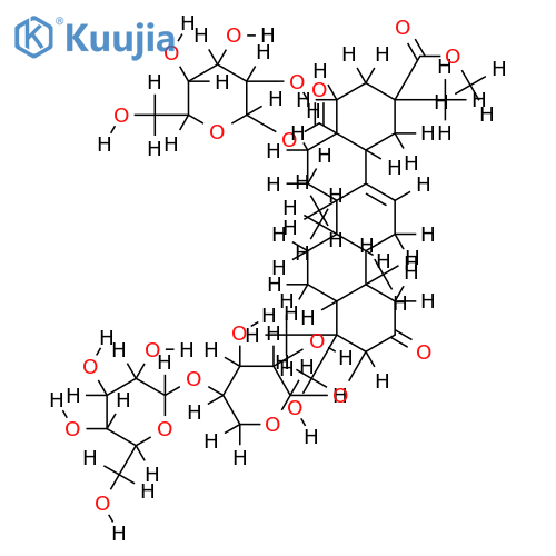 28-O-(beta-D-glucopyranosyl)-3-O-[beta-D-glucopyranosyl-(1->4)-beta-D-xylopyranosyl]-2-oxophytolaccagenic acid structure