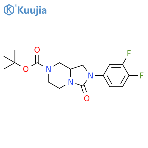 • Imidazo[1,5-a]pyrazine-7(1H)-carboxylic acid, 2-(3,4-difluorophenyl)hexahydro-3-oxo-, 1,1-dimethylethyl ester structure