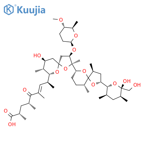 6-Nonenoic acid,8-[(2S,2'R,3R,4'S,5S,5'R,7R,7'R,8R,9S,10'R)-9-hydroxy-2,4',8,10'-tetramethyl-2'-[(2S,3S,5R,6R)-tetrahydro-6-hydroxy-6-(hydroxymethyl)-3,5-dimethyl-2H-pyran-2-yl]-3-[[(2S,5S,6R)-tetrahydro-5-methoxy-6-methyl-2H-pyran-2-yl]oxy][2,7'-bi-1,6-dioxaspiro[4.5]dec]-7-yl]-2,4,6-trimethyl-5-oxo-,(2S,4R,6E,8S)- structure