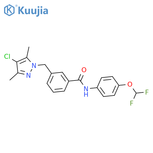 <br>3-(4-Chloro-3,5-dimethyl-pyrazol-1-ylmethyl)-N-(4-difluoromethoxy-phenyl)-b enzamide structure