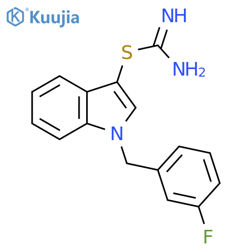 Carbamimidothioic acid, 1-[(3-fluorophenyl)methyl]-1H-indol-3-yl ester structure