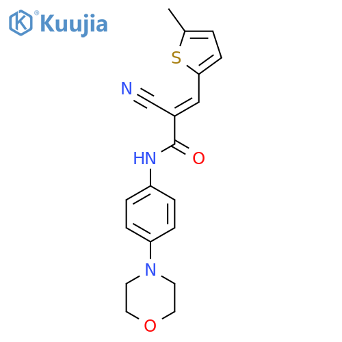 2-cyano-3-(5-methylthiophen-2-yl)-N-[4-(morpholin-4-yl)phenyl]prop-2-enamide structure
