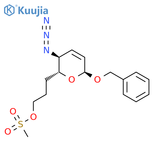 3-((2R,3S,6S)-3-azido-6-(benzyloxy)-3,6-dihydro-2H-pyran-2-yl)propyl methanesulfonate structure