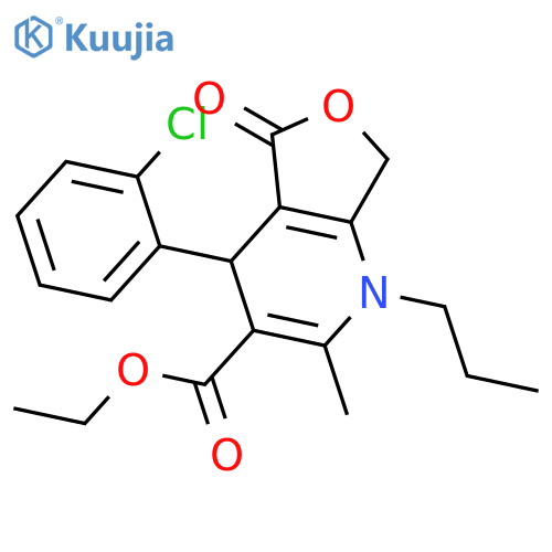 Furo[3,4-b]pyridine-3-carboxylic acid, 4-(2-chlorophenyl)-1,4,5,7-tetrahydro-2-methyl-5-oxo-1-propyl-, ethyl ester structure