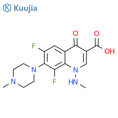 6,8-Difluoro-1-(methylamino)-7-(4-methylpiperazin-1-yl)-4-oxo-1,4-dihydroquinoline-3-carboxylic acid structure