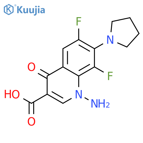 3-Quinolinecarboxylic acid, 1-amino-6,8-difluoro-1,4-dihydro-4-oxo-7-(1-pyrrolidinyl)- structure
