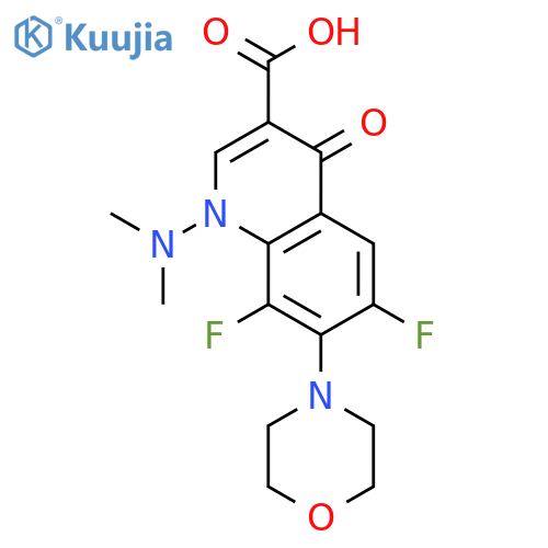 3-Quinolinecarboxylic acid, 1-(dimethylamino)-6,8-difluoro-1,4-dihydro-7-(4-morpholinyl)-4-oxo- structure