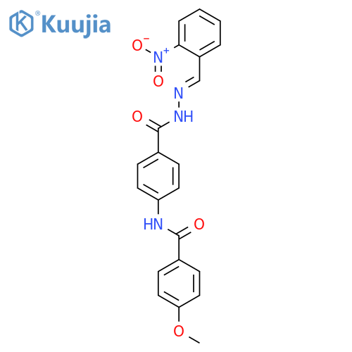 Benzoic acid,4-[(4-methoxybenzoyl)amino]-, 2-[(2-nitrophenyl)methylene]hydrazide structure