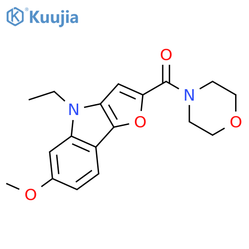 Morpholine, 4-[(4-ethyl-6-methoxy-4H-furo[3,2-b]indol-2-yl)carbonyl]- structure