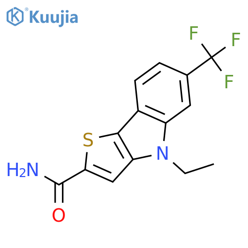 4H-Thieno[3,2-b]indole-2-carboxamide, 4-ethyl-6-(trifluoromethyl)- structure