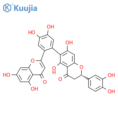 4H-1-Benzopyran-4-one,6-[2-(5,7-dihydroxy-4-oxo-4H-1-benzopyran-2-yl)-4,5-dihydroxyphenyl]-2-(3,4-dihydroxyphenyl)-2,3-dihydro-5,7-dihydroxy-,(2S)- structure