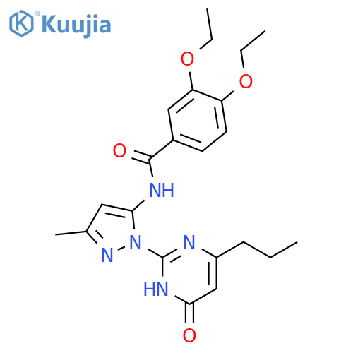 3,4-diethoxy-N-[3-methyl-1-(6-oxo-4-propyl-1,6-dihydropyrimidin-2-yl)-1H-pyrazol-5-yl]benzamide structure