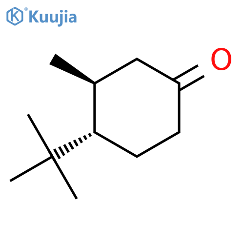 Cyclohexanone, 4-(1,1-dimethylethyl)-3-methyl-, (3S-trans)- structure