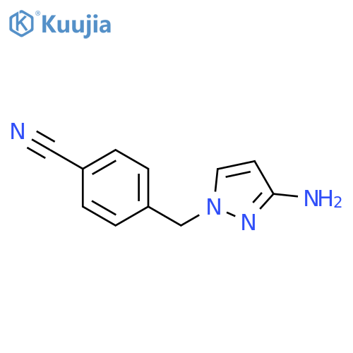 4-(3-amino-1H-pyrazol-1-yl)methylbenzonitrile structure