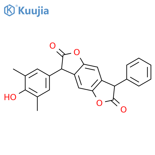 Benzo[1,2-b:4,5-b']difuran-2,6-dione, 3,7-dihydro-3-(4-hydroxy-3,5-dimethylphenyl)-7-phenyl- structure