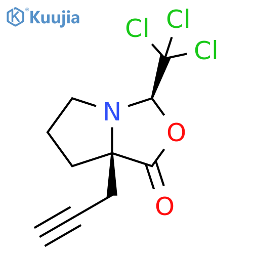 1H,3H-Pyrrolo[1,2-c]oxazol-1-one, tetrahydro-7a-2-propyn-1-yl-3-(trichloromethyl)-, (3R,7aR)- structure