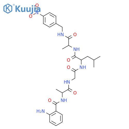 L-Alaninamide,N-(2-aminobenzoyl)-L-alanylglycyl-L-leucyl-N-[(4-nitrophenyl)methyl]- structure