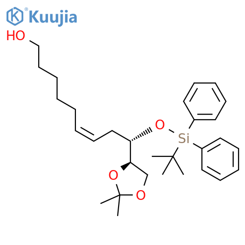 6-Nonen-1-ol, 9-(2,2-dimethyl-1,3-dioxolan-4-yl)-9-[[(1,1-dimethylethyl)diphenylsilyl]oxy]-, [S-[R*,S*-(Z)]]- (9CI) structure