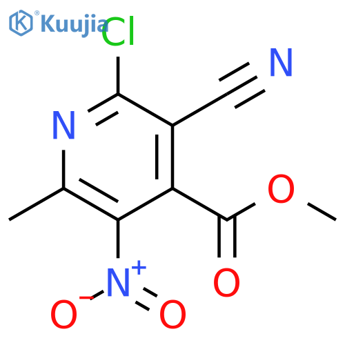 2-chloro-3-cyano-6-methyl-5-nitro-isonicotinic acid methyl ester structure
