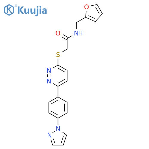 N-[(furan-2-yl)methyl]-2-({6-[4-(1H-pyrazol-1-yl)phenyl]pyridazin-3-yl}sulfanyl)acetamide structure