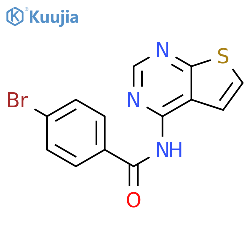 4-bromo-N-{thieno[2,3-d]pyrimidin-4-yl}benzamide structure