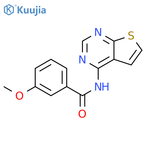 3-methoxy-N-{thieno[2,3-d]pyrimidin-4-yl}benzamide structure