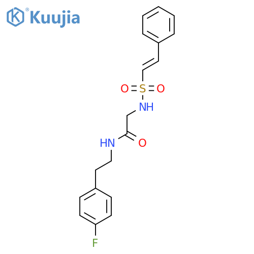 N-[2-(4-fluorophenyl)ethyl]-2-(2-phenylethenesulfonamido)acetamide structure