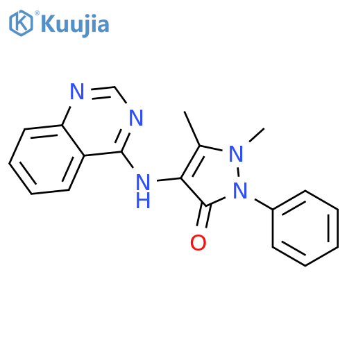 3H-Pyrazol-3-one,1,2-dihydro-1,5-dimethyl-2-phenyl-4-(4-quinazolinylamino)- structure