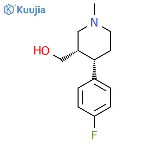 3-Piperidinemethanol, 4-(4-fluorophenyl)-1-methyl-, cis-(-)- structure