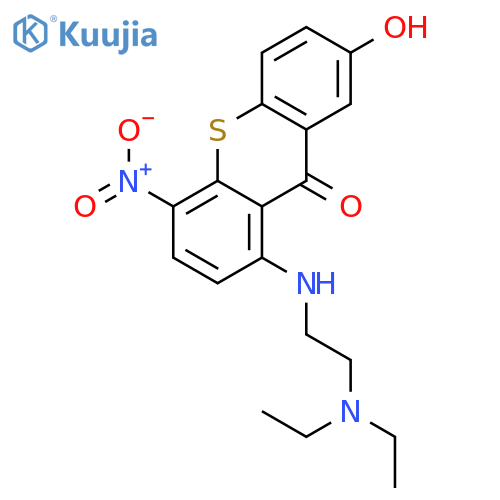 9H-Thioxanthen-9-one, 1-[[2-(diethylamino)ethyl]amino]-7-hydroxy-4-nitro- structure