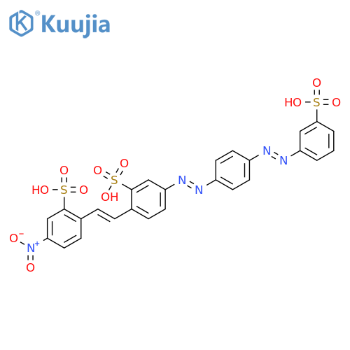 Benzenesulfonic acid, 2-[2-(4-nitro-2-sulfophenyl)ethenyl]-5-[[4-[(3-sulfophenyl)azo]phenyl]azo]- structure