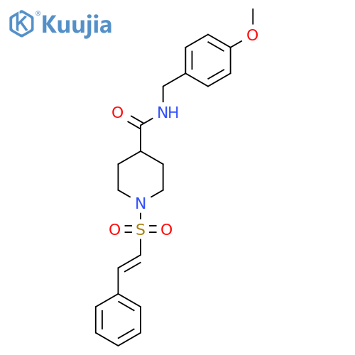 N-[(4-methoxyphenyl)methyl]-1-(2-phenylethenesulfonyl)piperidine-4-carboxamide structure
