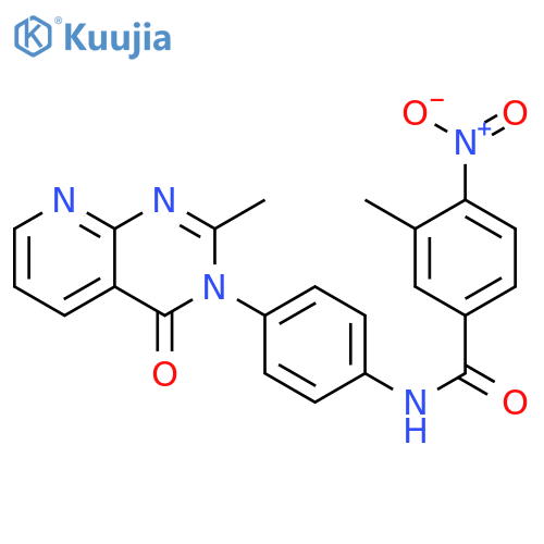 3-methyl-N-(4-{2-methyl-4-oxo-3H,4H-pyrido[2,3-d]pyrimidin-3-yl}phenyl)-4-nitrobenzamide structure