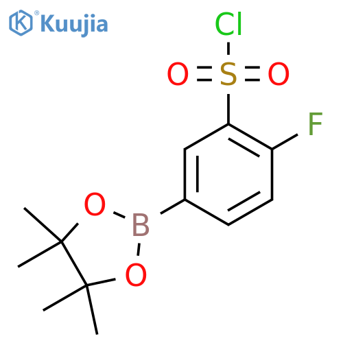 Benzenesulfonyl chloride, 2-fluoro-5-(4,4,5,5-tetramethyl-1,3,2-dioxaborolan-2-yl)- structure
