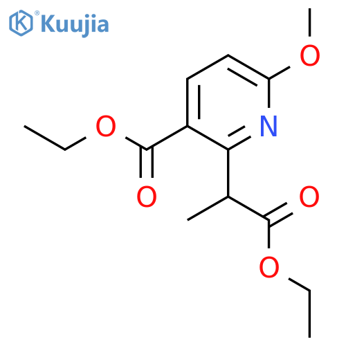 Ethyl 2-(2-ethoxy-1-methyl-2-oxoethyl)-6-methoxynicotinate structure