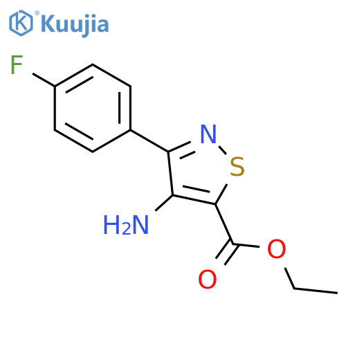 5-Isothiazolecarboxylic acid, 4-amino-3-(4-fluorophenyl)-, ethyl ester structure