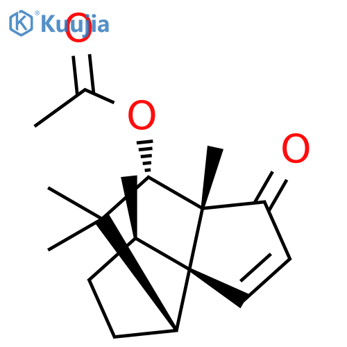 Cyclopenta[c]pentalen-3(3aH)-one, 4-(acetyloxy)-4,5,5a,6,7,8-hexahydro-3a,5,5,8-tetramethyl-, (3aR,4S,5aR,8R,8aR)- structure