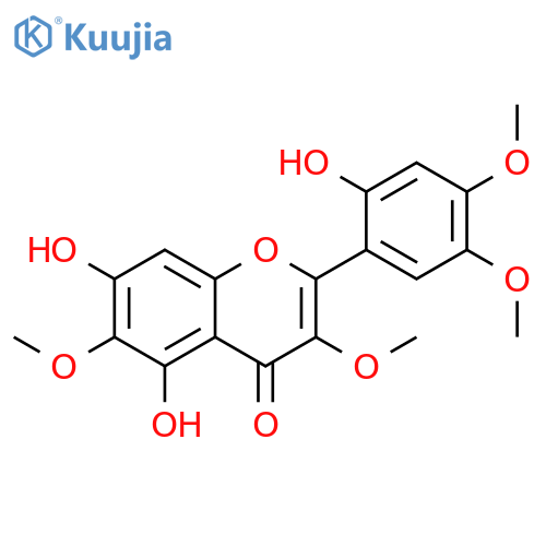 4H-1-Benzopyran-4-one, 5,7-dihydroxy-2-(2-hydroxy-4,5-dimethoxyphenyl)-3,6-dimethoxy- structure